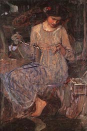 The Necklace (Study), c.1909 by Waterhouse | Painting Reproduction
