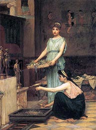The Household Gods | Waterhouse | Painting Reproduction