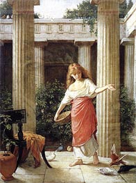In the Peristyle | Waterhouse | Painting Reproduction