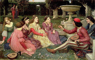 Eine Geschichte aus dem Decameron, 1916 von Waterhouse | Gemälde-Reproduktion