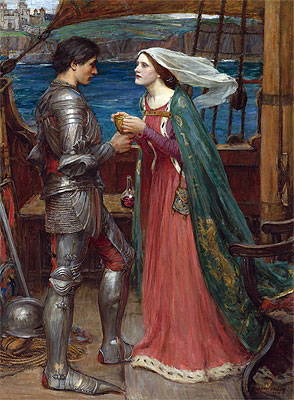 Tristan and Isolde with the Potion, 1916 | Waterhouse | Gemälde Reproduktion
