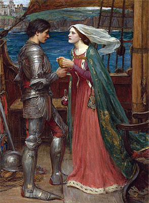Tristan und Isolde mit dem Trank, 1916 von Waterhouse | Gemälde-Reproduktion