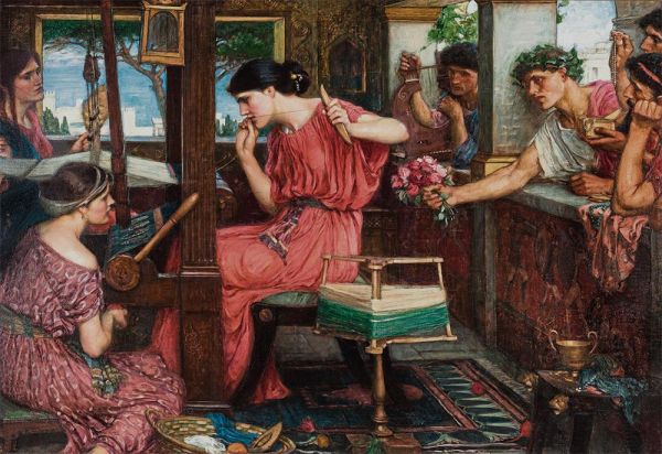 Penelope and the Suitors | Waterhouse | Painting Reproduction