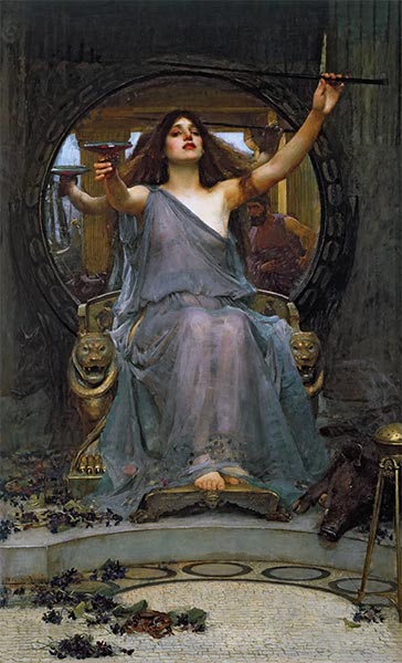 Circe reicht dem Odysseus den Becher | Waterhouse | Gemälde Reproduktion