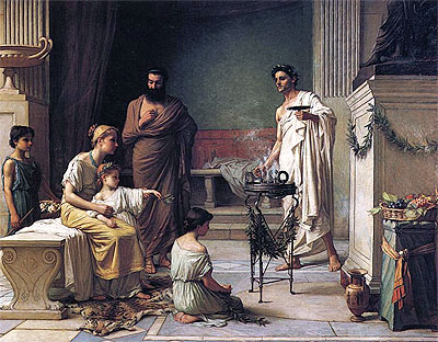 Sick Child Brought into the Temple of Aesculapius, 1877 | Waterhouse