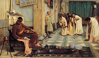 The Favourites of the Emperor Honorius, c.1883 | Waterhouse | Painting Reproduction