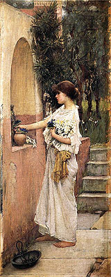 A Roman Offering, c.1891 | Waterhouse | Painting Reproduction