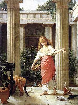 In the Peristyle | Waterhouse | Painting Reproduction