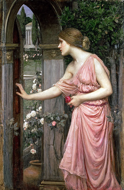 Psyche Öffnen der Tür in den Garten des Amors, 1904 | Waterhouse | Gemälde Reproduktion