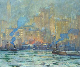 Afterglow, c.1913 by Jonas Lie | Painting Reproduction