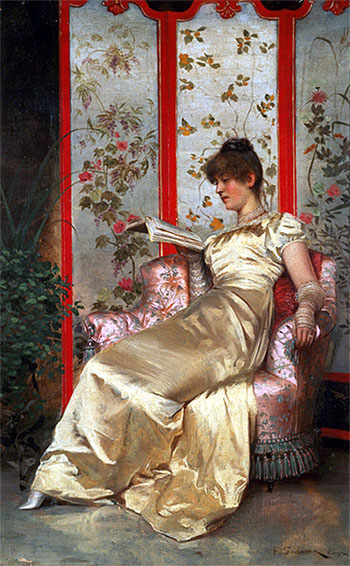 Lady Reading, n.d. | Soulacroix | Painting Reproduction