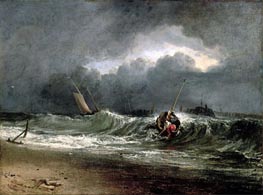 Fishermen upon a Lee-Shore in Squally Weather, undated by J. M. W. Turner | Painting Reproduction