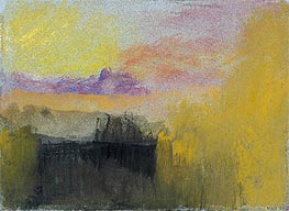 A Lake: Evening, c.1830 von J. M. W. Turner | Gemälde-Reproduktion