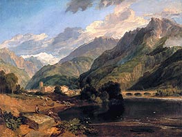 Bonneville, Savoy, with Mont Blanc, 1803 by J. M. W. Turner | Painting Reproduction