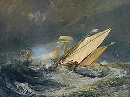 Fishing Boats Entering Calais Harbor, c.1803 by J. M. W. Turner | Painting Reproduction