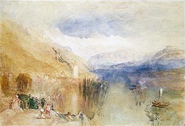 Oberhofen, Lake Thun, c.1848 von J. M. W. Turner | Gemälde-Reproduktion