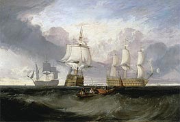 The Victory Returning from Trafalgar in Three Positions, undated von J. M. W. Turner | Gemälde-Reproduktion