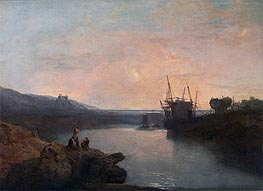 Harlech Castle from Twgwyn Ferry, Summer's Evening Twilight | J. M. W. Turner | Painting Reproduction