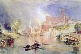 Worcester Cathedral and River Severn, undated von J. M. W. Turner | Gemälde-Reproduktion