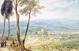 Florence from the Road to Fiesole, undated by J. M. W. Turner | Painting Reproduction