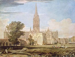 South View of Salisbury Cathedral, undated von J. M. W. Turner | Gemälde-Reproduktion