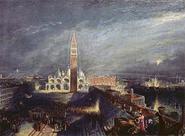 St. Mark's Place, Venice, undated von J. M. W. Turner | Gemälde-Reproduktion