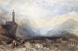 The Splugen Pass, c.1842/43 von J. M. W. Turner | Gemälde-Reproduktion
