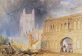 Malvern Abbey and Gate, Worcestershire, c.1830 by J. M. W. Turner | Painting Reproduction
