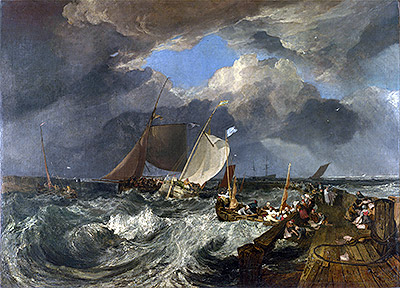 Calais Pier with French Poissards Preparing for Sea: an English Packet Arriving, 1803 | J. M. W. Turner | Painting Reproduction