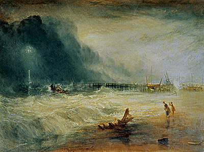 Life-Boat and Manby Apparatus Going Off to a Stranded Vessel Making Signal (Blue Lights) of Distress, c.1831 | J. M. W. Turner | Painting Reproduction