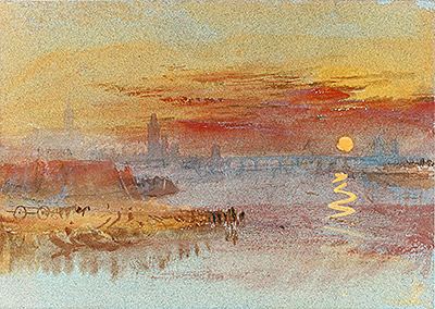 Sunset on Rouen, undated | J. M. W. Turner | Painting Reproduction