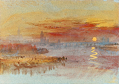 Sonnenuntergang über Rouen, n.d. von J. M. W. Turner | Gemälde-Reproduktion