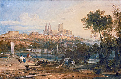 Kathedrale von Lincoln vom Holmes, Brayford, c.1802/03 von J. M. W. Turner | Gemälde-Reproduktion