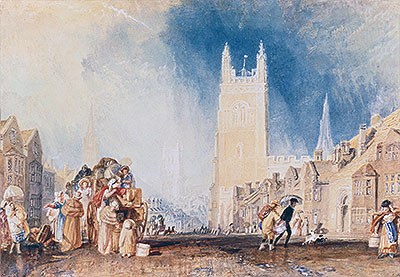 Stamford, Lincolnshire, c.1828 von J. M. W. Turner | Gemälde-Reproduktion