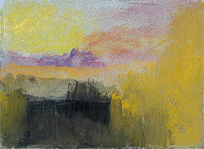 Ein See: abend, c.1830 von J. M. W. Turner | Gemälde-Reproduktion