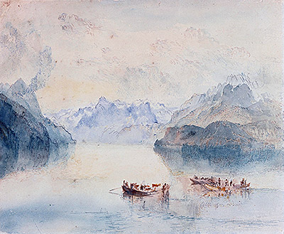 Die Bucht von Uri am Vierwaldstättersee von Brunnen, c.1841/42 von J. M. W. Turner | Gemälde-Reproduktion