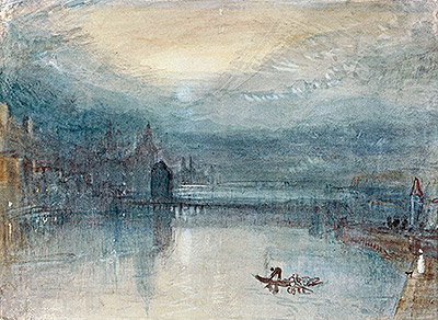 Luzern im Mondschein, c.1842/43 von J. M. W. Turner | Gemälde-Reproduktion