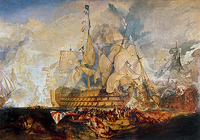 Schlacht von Trafalgar, 21. Oktober 1805, c.1823/24 von J. M. W. Turner | Gemälde-Reproduktion