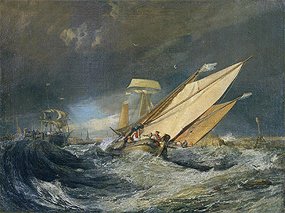 Fishing Boats Entering Calais Harbor, c.1803 | J. M. W. Turner | Gemälde Reproduktion