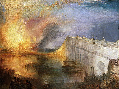 The Burning of the Houses of Lords and Commons, October 16, 1834, c.1834/35 | J. M. W. Turner | Painting Reproduction