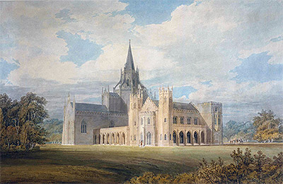 Perspective View of Fonthill Abbey from the South-West, undated | J. M. W. Turner | Painting Reproduction