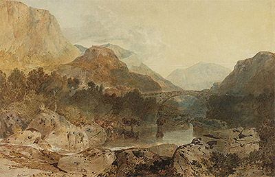 Borrowdale, Rosthwaite Bridge and Castle Crag, c.1798/99 by J. M. W. Turner | Painting Reproduction