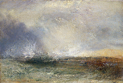 Stormy Sea Breaking on a Shore, undated | J. M. W. Turner | Painting Reproduction