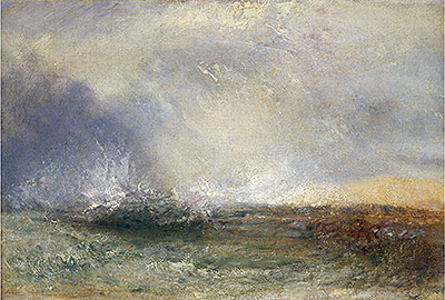 Stormy Sea Breaking on a Shore, n.d. by J. M. W. Turner | Painting Reproduction