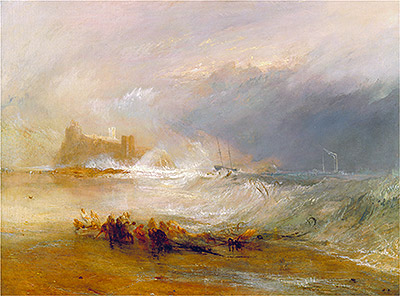 Wreckers, Coast of Northumberland with a Steam-Boat Assisting a Ship off Shore, undated | J. M. W. Turner | Gemälde Reproduktion