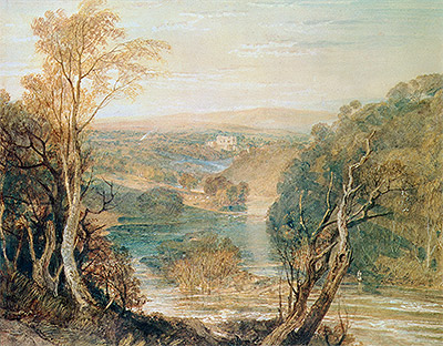 The River Wharfe with a Distant View of Barden Tower, undated | J. M. W. Turner | Gemälde Reproduktion