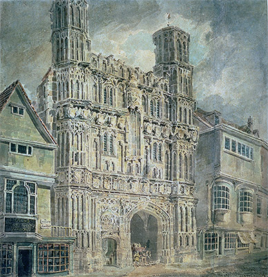 Christchurch Gate, Canterbury, c.1792/93 by J. M. W. Turner | Painting Reproduction