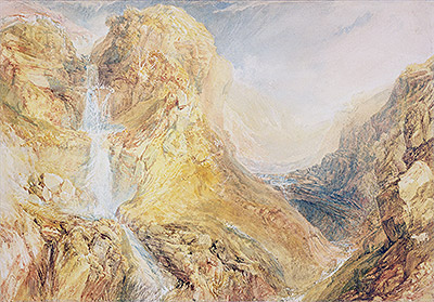 Mossdale Fall, Yorkshire, c.1816/18 by J. M. W. Turner | Painting Reproduction