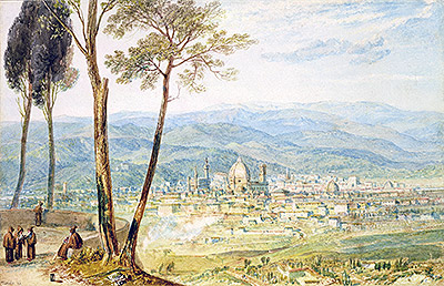 Florence from the Road to Fiesole, undated | J. M. W. Turner | Painting Reproduction