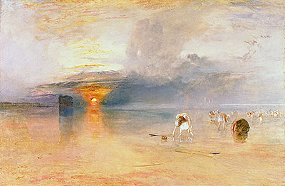 Calais Sands at Low Water, Poissards Gathering Bait, 1830 | J. M. W. Turner | Gemälde Reproduktion